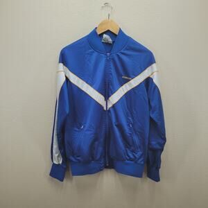 VTG 70s 80s McGregor Track Jacket M Chevron Full Zip Blue White Gold